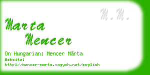 marta mencer business card